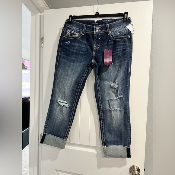 NEW NWT VIGOSS‎ Chelsea skinny Distressed Jeans 13/14 x27 - Picture 1 of 9